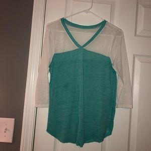 Aqua & white half sleeve